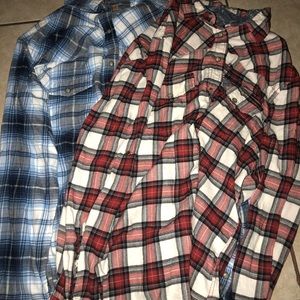 Red and blue flannels